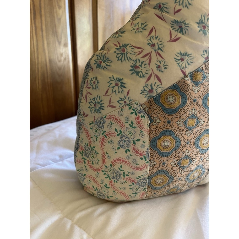 Vintage Quilt Cutter Cat Stuffed Animal Pillow Quilted Scrap Fabrics Cottagecore - Picture 6 of 16